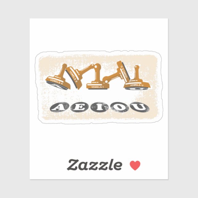 Vowels AEIOU Englische Sprache Grammar Aufkleber (Blatt)