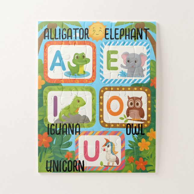 Vowels Learning Puzzle for Kids (Vertikal)