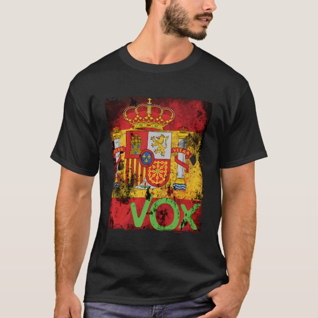 Vox Spain La Espana Viva Elections Bandera Flag Gi T-Shirt (Vorderseite)