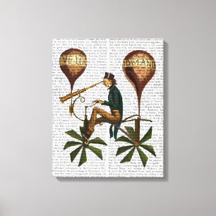 Voyage einen La Lune Heißluft-Ballon Leinwanddruck