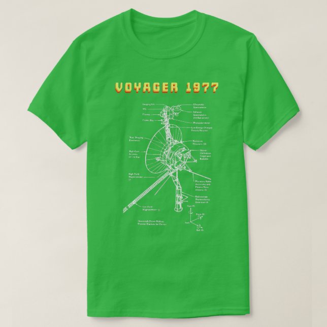 Voyager 1977 Raumsondenmission T-Shirt (Design vorne)