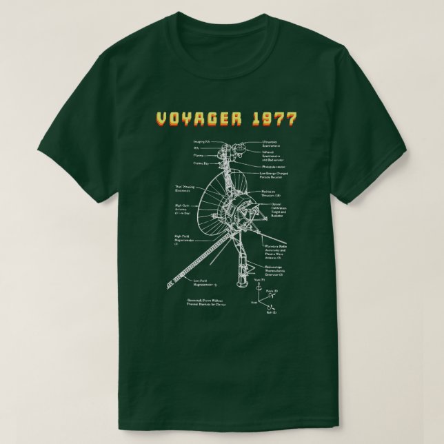 Voyager 1977 Raumsondenmission T-Shirt (Design vorne)