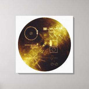 Voyager 1 + 2 Sounds of Earth Record Gold Cover au Leinwanddruck
