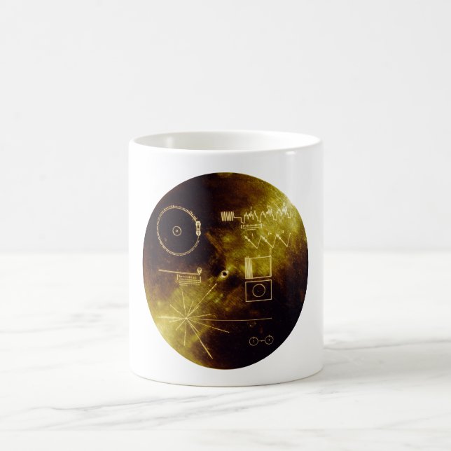 Voyager 1 + 2 Sounds von Earth Record Gold Cover Kaffeetasse (Mittel)