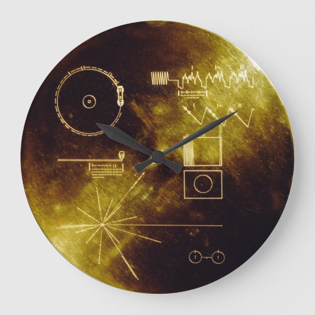 Voyager Golden Record Große Wanduhr (Vorderseite)