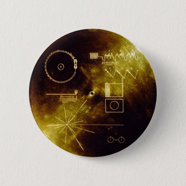 Voyager-goldene Aufzeichnung Button (Vorderseite)