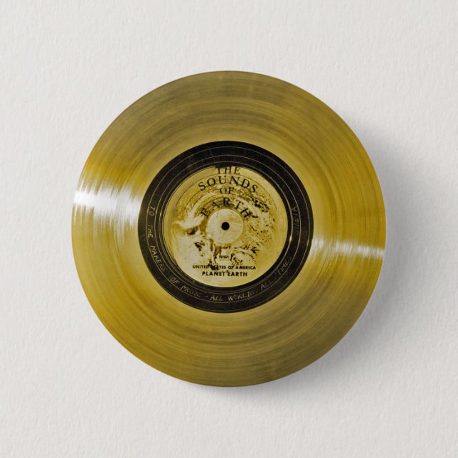 Voyager Spacecraft Golden Record Button (Vorderseite)