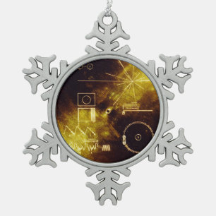 Voyager Spacecraft Golden Record Cover Schneeflocken Zinn-Ornament