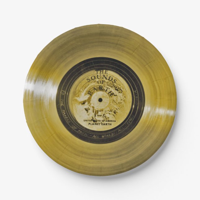 Voyager Spacecraft Golden Record Pappteller (Vorderseite)