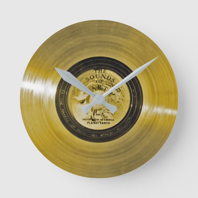 Voyager Spacecraft Golden Record Runde Wanduhr (Vorderseite)