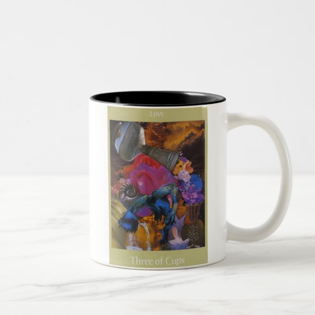 Voyager-Tarot:: 3 der Schalen-Tasse Zweifarbige Tasse (Rechts)