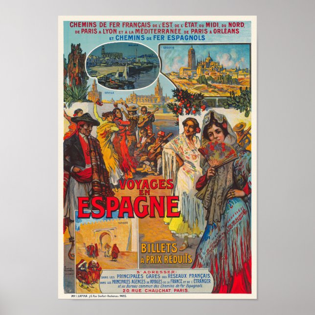 Voyages en Espagne Vintage Poster 1920s (Vorne)