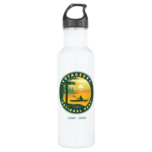 Voyageurs National Park Edelstahlflasche (Vorderseite)