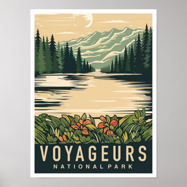 Voyageurs National Park Minnesota USA Travel Poster (Vorne)