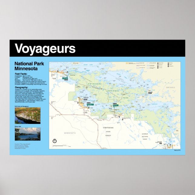 Voyageurs National Park Poster Karte (Vorne)