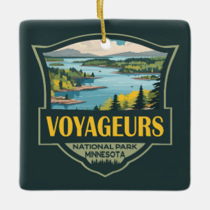 Voyageurs Nationalpark Illustration Retro Abzeiche Keramikornament