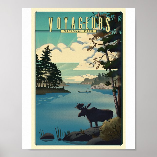 Voyageurs Nationalpark Litho Artwork Poster (Vorne)