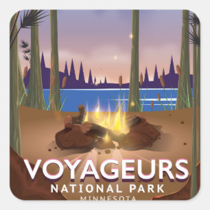 Voyageurs Nationalpark Minnesota Reiseplakat Quadratischer Aufkleber