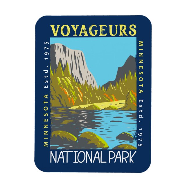 Voyageurs Nationalpark Minnesota Retro erschüttert Magnet (Vertikal)