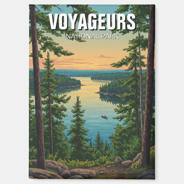 Voyageurs Nationalpark Minnesota Sunset Magnet (Vorderseite)