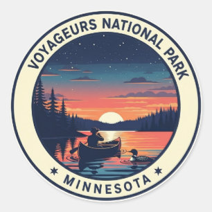 Voyageurs Nationalpark Minnesota Sunset Runder Aufkleber