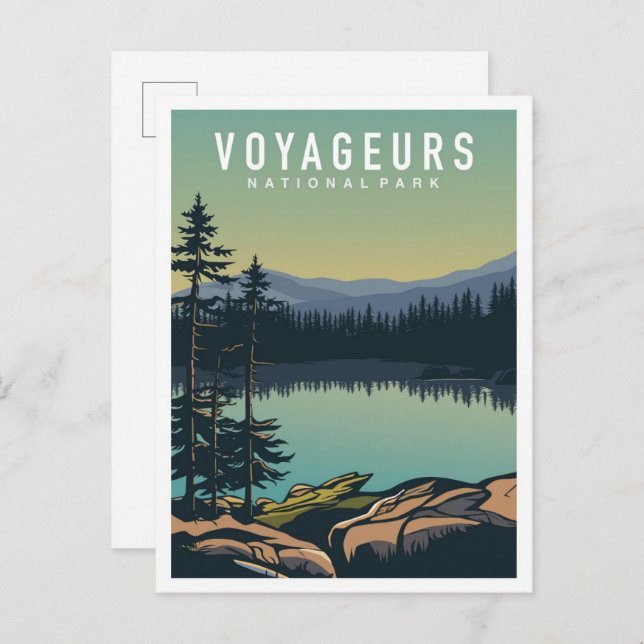 Voyageurs Nationalpark Minnesota USA Travel Postkarte (Vorne/Hinten)