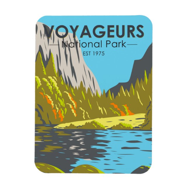 Voyageurs Nationalpark Minnesota Vintag Magnet (Vertikal)