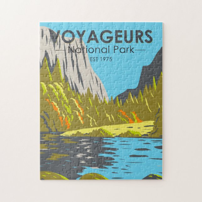 Voyageurs Nationalpark Minnesota Vintag Puzzle (Vertikal)