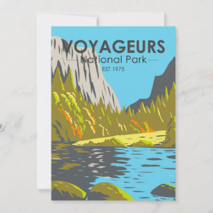 Voyageurs Nationalpark Minnesota Vintage Feiertagskarte