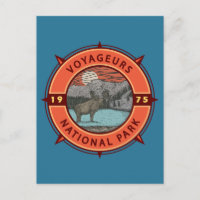 Voyageurs Nationalpark Moose Retro Kompass Emblem