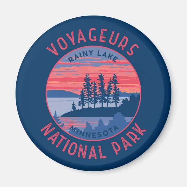 Voyageurs Nationalpark Rainy Lake Art erschüttert Magnet (Vorne)