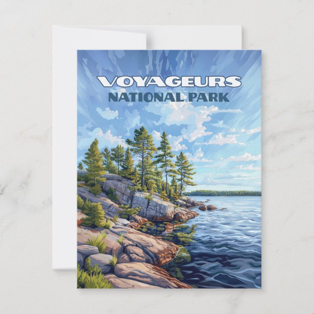 Voyageurs Nationalpark Rainy Lake Minnesota Karte (Vorderseite)