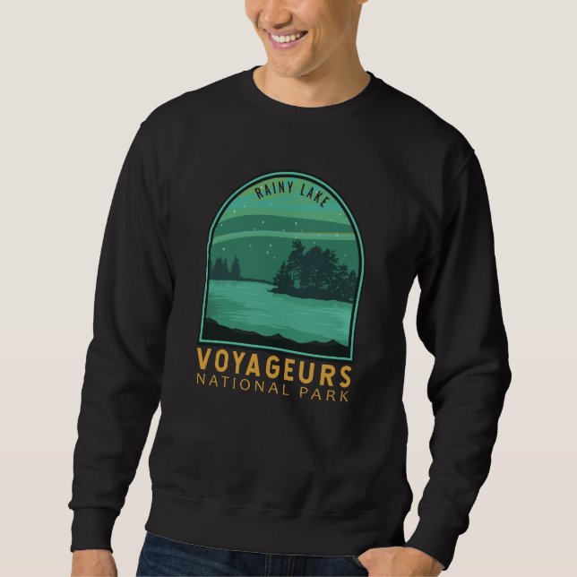 Voyageurs Nationalpark Rainy Lake Vintages Emblem Sweatshirt (Vorderseite)