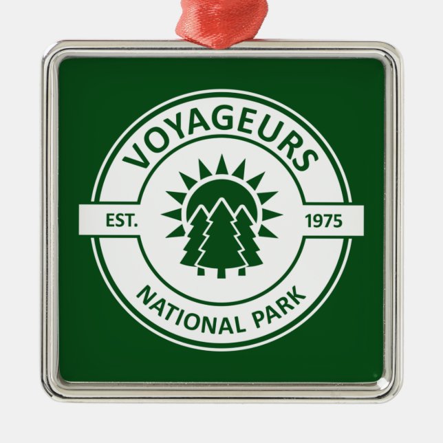 Voyageurs Nationalpark Sun Trees Ornament Aus Metall (Vorne)