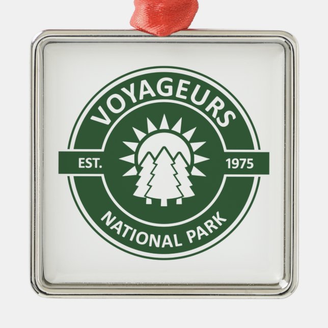 Voyageurs Nationalpark Sun Trees Ornament Aus Metall (Vorne)