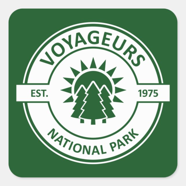 Voyageurs Nationalpark Sun Trees Quadratischer Aufkleber (Vorderseite)