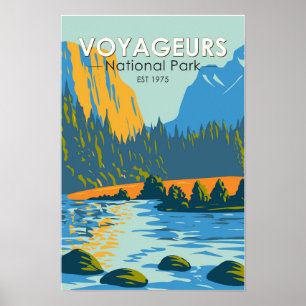 Voyageurs Nationalpark Vintag Poster
