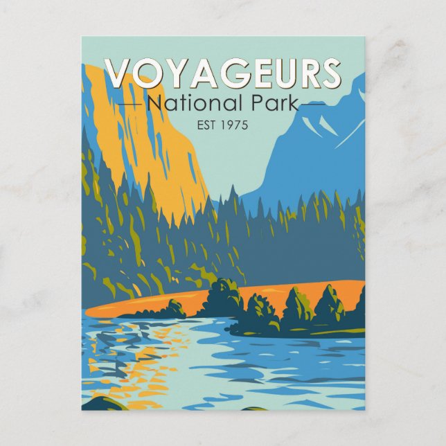 Voyageurs Nationalpark Vintag Postkarte (Vorderseite)