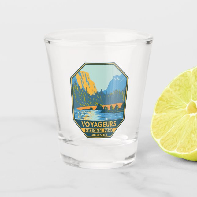 Voyageurs Nationalpark Vintag Schnapsglas (Vorderseite)