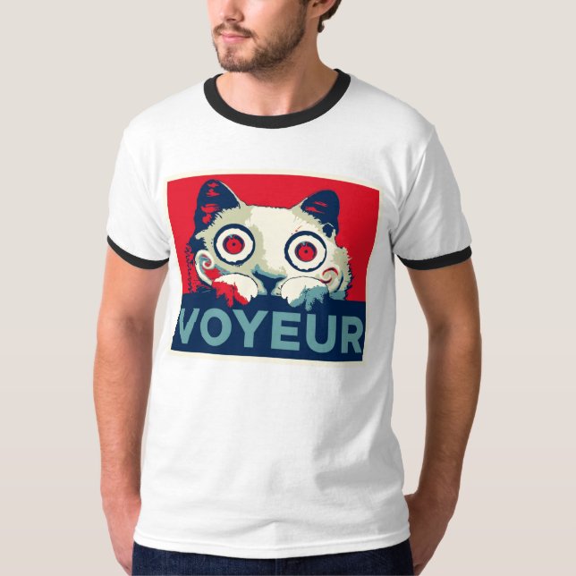 VOYEUR Katzen-Propaganda T-Shirt (Vorderseite)