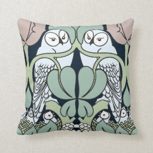 Voysey Art Nouveau Eulen-Nest-Muster-Wurfkissen Kissen