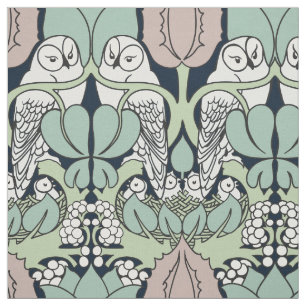 Voysey Eulen-Kunst-und Handwerks-Kunst Nouveau Stoff