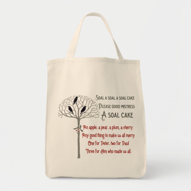 Voysey Rook and Holly Pattern Christmas Tote Bag Tragetasche (Vorne)