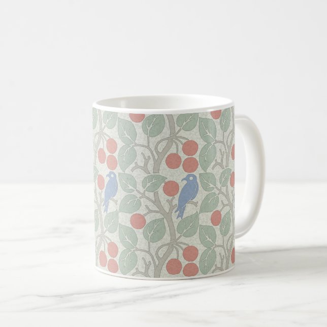 Voysey's Birds in Fruit Tree Coffee Tasse (VorderseiteRechts)