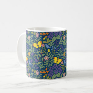 Voyseys Wildblumen, Dark Blue Coffee Tasse