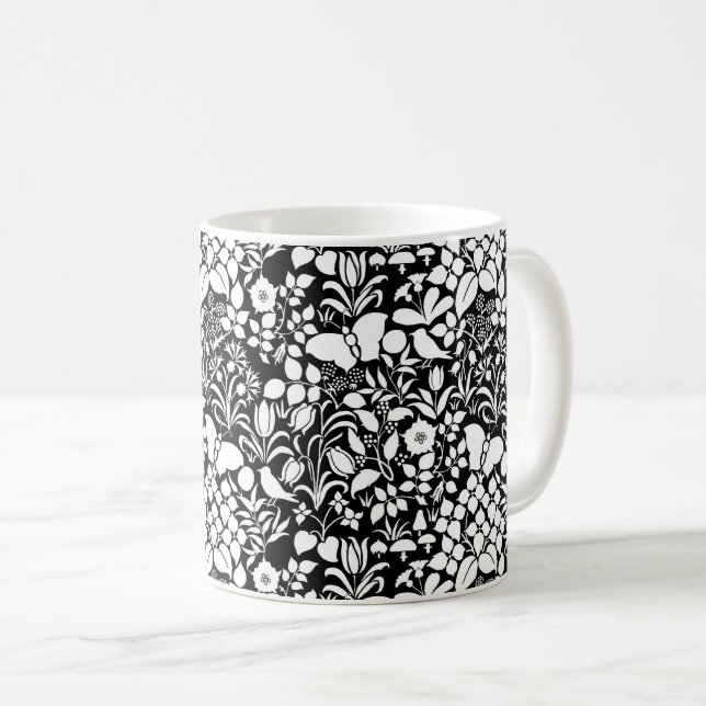 Voyseys Wildblumen Kaffee-Tasse Kaffeetasse (VorderseiteRechts)