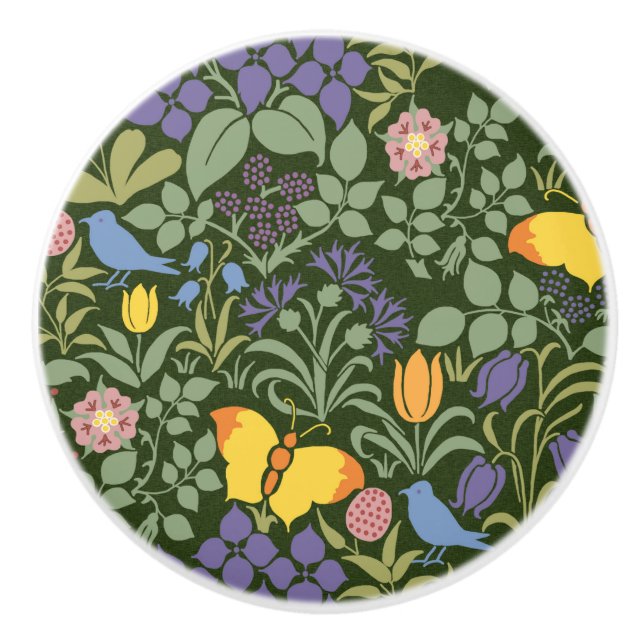 Voyseys Wildblumen Keramikknauf (Vorderseite)