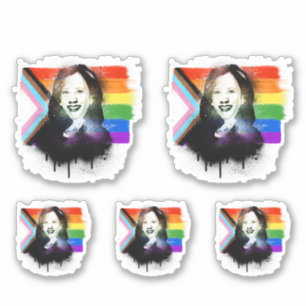 VP Kamala Harris LGBTQ Progress Prix Graffiti Aufkleber