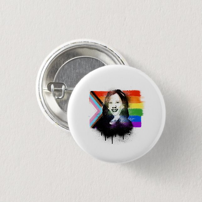 VP Kamala Harris LGBTQ Progress Prix Graffiti Button (Vorne & Hinten)
