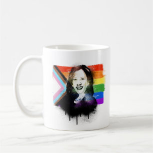 VP Kamala Harris LGBTQ Progress Prix Graffiti Kaffeetasse